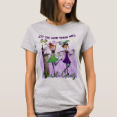 Whimsical Mardi Gras Dancing Girls Festive T-Shirt (Voorkant)