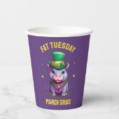 Whimsical Mardi Gras Vet Dinsdag Hippo Papieren Bekers (Voorkant)