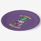 Whimsical Mardi Gras Vet Dinsdag Hippo Papieren Bordje (Gekanteld)