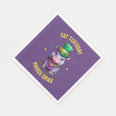 Whimsical Mardi Gras Vet Dinsdag Hippo Servet (Hoek)