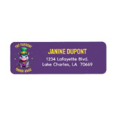 Whimsical Mardi Gras Vet Dinsdag Hippo Sticker (Voorkant)