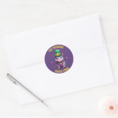 Whimsical Mardi Gras Vet Dinsdag Hippo Sticker (Envelop)