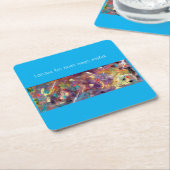 Whimsical Mardi Gras vierkant papier onderzetters. Kartonnen Onderzetters (Schuin)