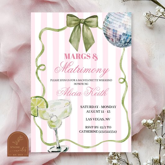 Whimsical Margs en huwelijk Bachelorette Kaart