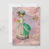 Whimsical Marie Antoinette Cupcake & Bird Kaart (Achterkant)