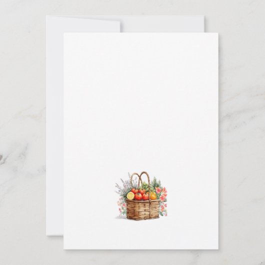 Whimsical Market Farmers Bruids Douche Uitnodiging (Achterkant)