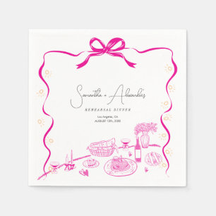 Whimsical Marry Me Kip Pasta Trouwrepetitie Servet