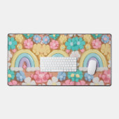 Whimsical Marshmallow Blooms - Levendige telefoonh Bureaumat (Keyboard & Muis)