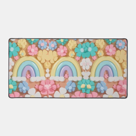 Whimsical Marshmallow Blooms - Levendige telefoonh Bureaumat (Voorkant)