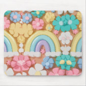 Whimsical Marshmallow Blooms - Levendige telefoonh Muismat (Voorkant)