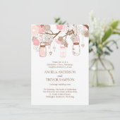 Whimsical Mason Jar Wedding Invitation Kaart (Staand voorkant)