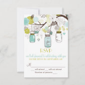 Whimsical Mason Jars RSVP Wedding Invitation (Voorkant)