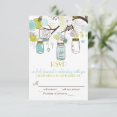 Whimsical Mason Jars RSVP Wedding Invitation (Staand voorkant)