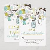 Whimsical Mason Jars RSVP Wedding Invitation (Voorkant / Achterkant)