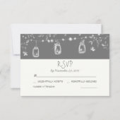 whimsical mason jars rustic wedding RSVP (Voorkant)