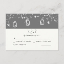 whimsical mason jars rustic wedding RSVP Kaartje