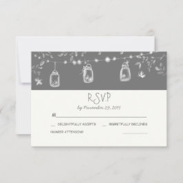 whimsical mason jars rustic wedding RSVP Kaartje