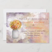 Whimsical Masonjar/Yellow Flowers Rehearsal Dinner Kaart (Voorkant)