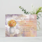 Whimsical Masonjar/Yellow Flowers Rehearsal Dinner Kaart (Staand voorkant)