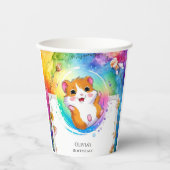 Whimsical Meadow Hamster Verjaardag Papieren Bekers (Voorkant)