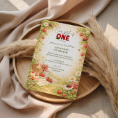 Whimsical Meadow Lady Bug 1st Birthday Kaart