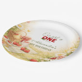 Whimsical Meadow Lady Bug 1st Birthday Papieren Bordje (Gekanteld)