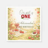 Whimsical Meadow Lady Bug 1st Birthday Servet (Voorkant)