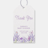 Whimsical Meadow Lavendel Vlinder Baby shower Cadeaulabel (Voorkant)