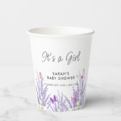 Whimsical Meadow Lavendel Vlinder Baby shower Papieren Bekers (Achterkant)