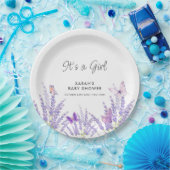 Whimsical Meadow Lavendel Vlinder Baby shower Papieren Bordje (Feest)