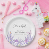 Whimsical Meadow Lavendel Vlinder Baby shower Papieren Bordje (Feest)