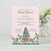 Whimsical Meadow Mushrooms Bridal Brunch Invite Kaart (Staand voorkant)