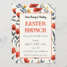 Whimsical Meadow Personalized Easter Brunch Kaart