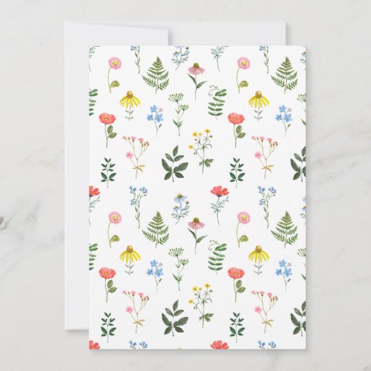 Whimsical Meadow Wildflower bruiloft uitnodiging (Achterkant)