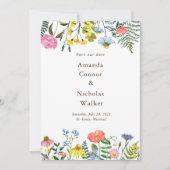 Whimsical Meadow Wildflower Save the Date Invite Kaart (Voorkant)
