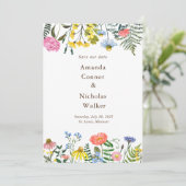 Whimsical Meadow Wildflower Save the Date Invite Kaart (Staand voorkant)