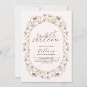 Whimsical Meadow Wildflowers Sweet 16 verjaardag Kaart (Voorkant)