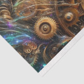 Whimsical Mechanical Steampunk Cat Decoupage Tissuepapier (Detail)