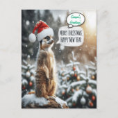 Whimsical Meerkat Kerstman Feestdagenkaart (Voorkant)
