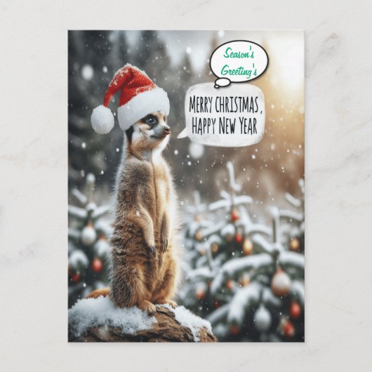 Whimsical Meerkat Kerstman Feestdagenkaart (Voorkant)