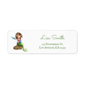Whimsical Meermin Lezen Retouradres Etiket (Voorkant)