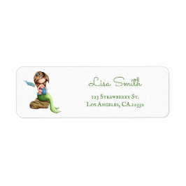 Whimsical Meermin Lezen Retouradres Etiket