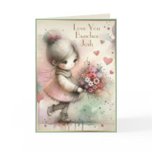 Whimsical Meisje Bloemen Harten Custom Korte Naam