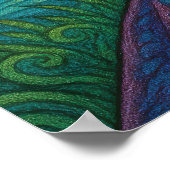 Whimsical Meisje met Zwarte Kat Onder Halve Maan Poster (Hoek)