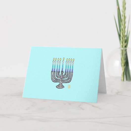 Whimsical Menorah Hanukkah Wenskaart Bedankkaart (Voorkant)