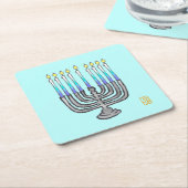 Whimsical Menorah Kartonnen Onderzetters (Schuin)