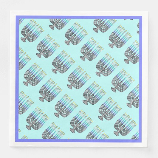 Whimsical Menorahs Paper Dinner Napkin Servet (Voorkant)
