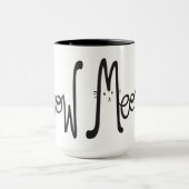 Whimsical MEOW Modern Minimalistisch Zwart Kat Scr Mok (Midden)
