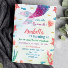 Whimsical Mermaid Birthday Invitation Kaart