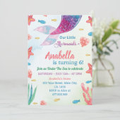 Whimsical Mermaid Birthday Invitation Kaart (Staand voorkant)